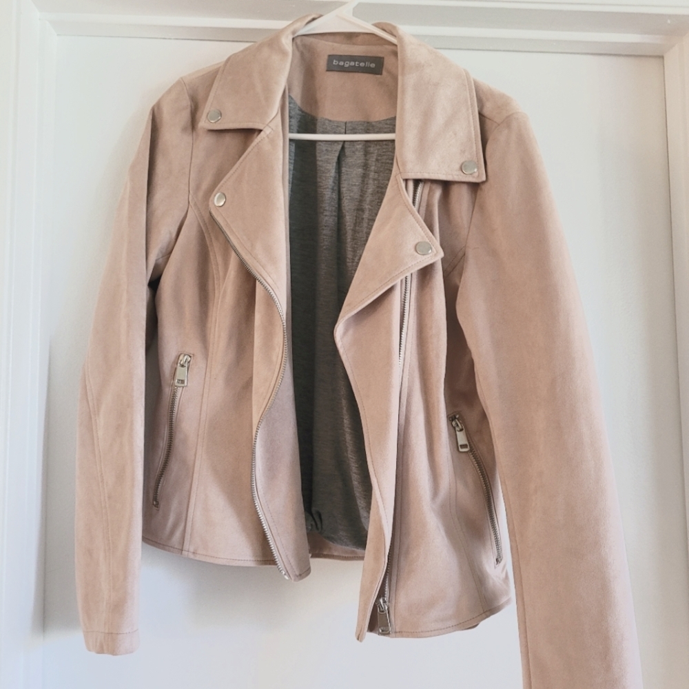Bagatelle Blush Pink Suede Jacket